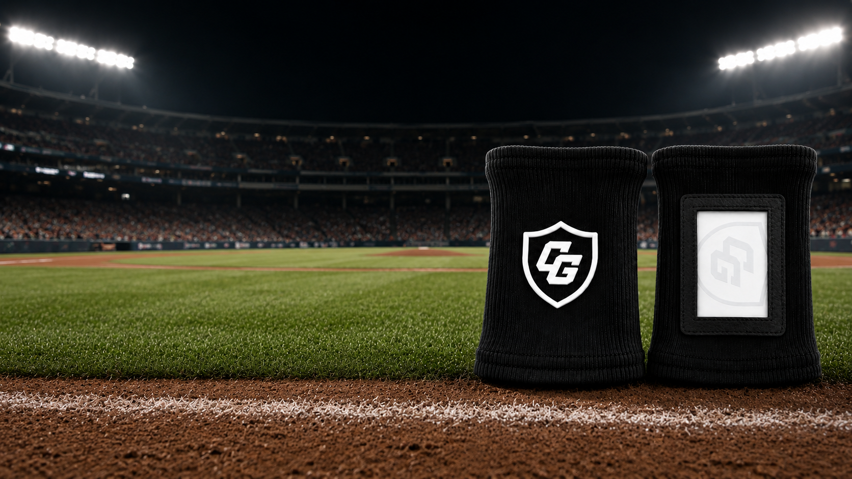 Clutch Guard baseball wristbands in a stadium