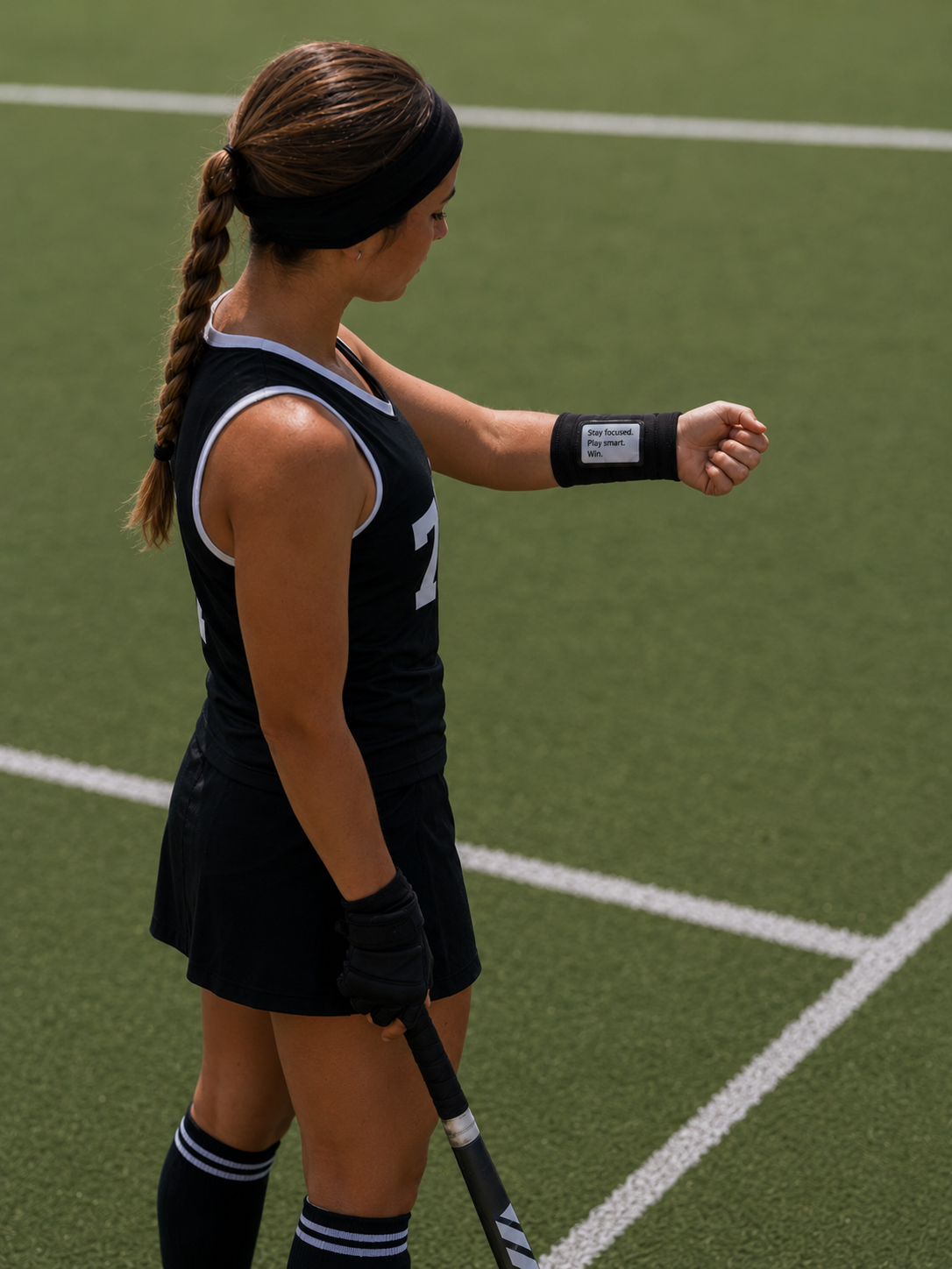 Field Hockey athlete wearing Clutch Guard